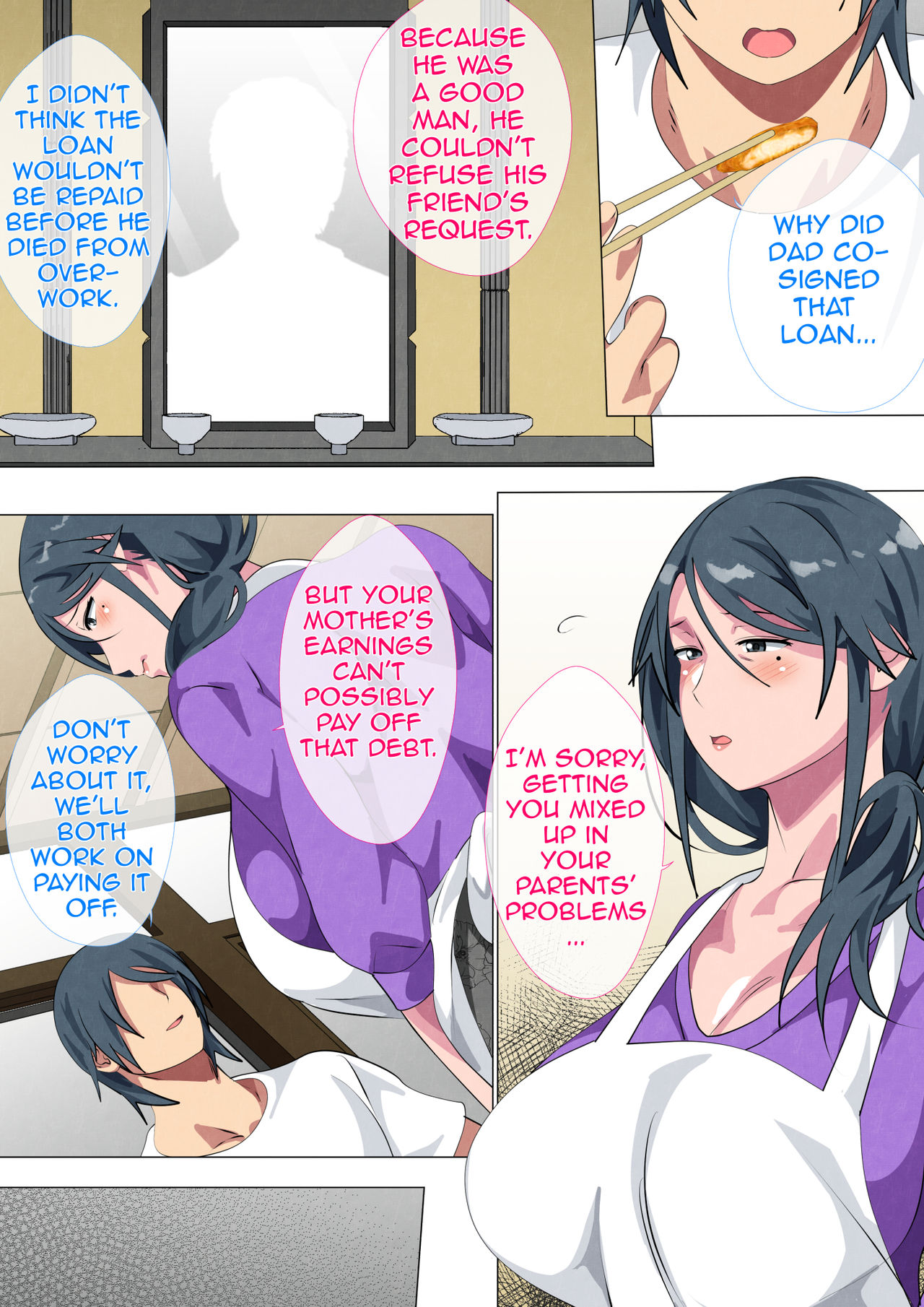 Miboujin no Haha ・Sayoko ~Yojouhan ni Sumu Oyako no Koubi Kiroku~| Widowed Mother Sayoko ~Record of a Copulation of a Mother and Son Living in a Small Room~ page 4 full