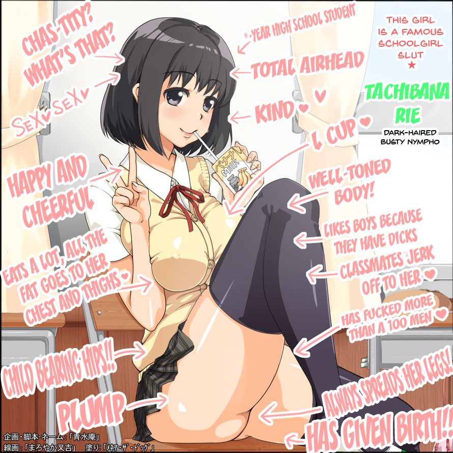 Kono Hen de wa Yuumei na Joshikousei Bitch-chan Tachibana Rie Kurokami Kyonyuu page 1 full