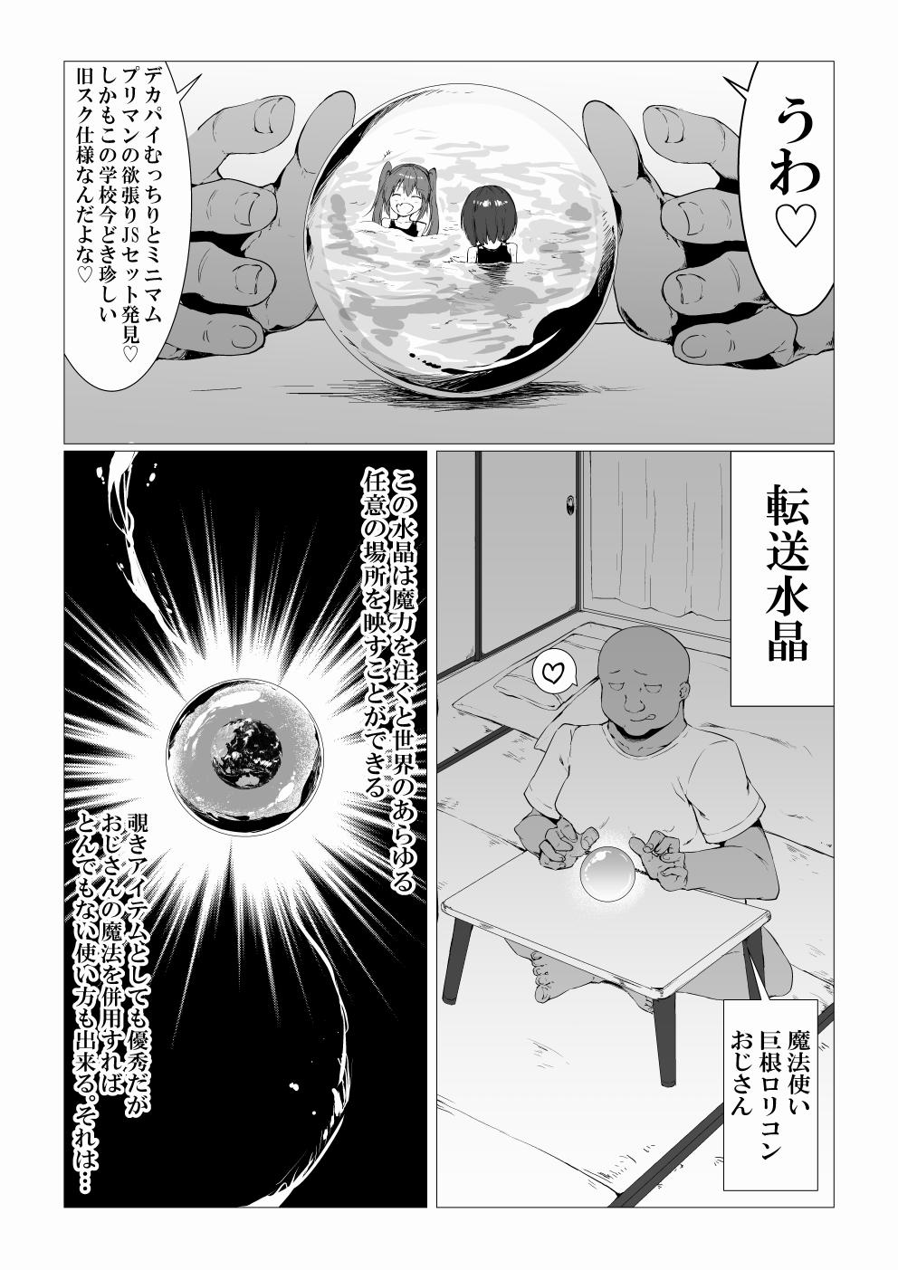 Mahoutsukai Oji-san ga Sukumizu Loli o Jishitsu ni Tensou suru you desu page 3 full