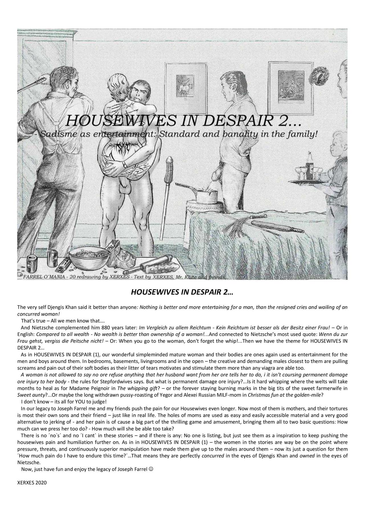 Joseph Farrel Re-drawings with text "Housewives in despair 2" page 1 full