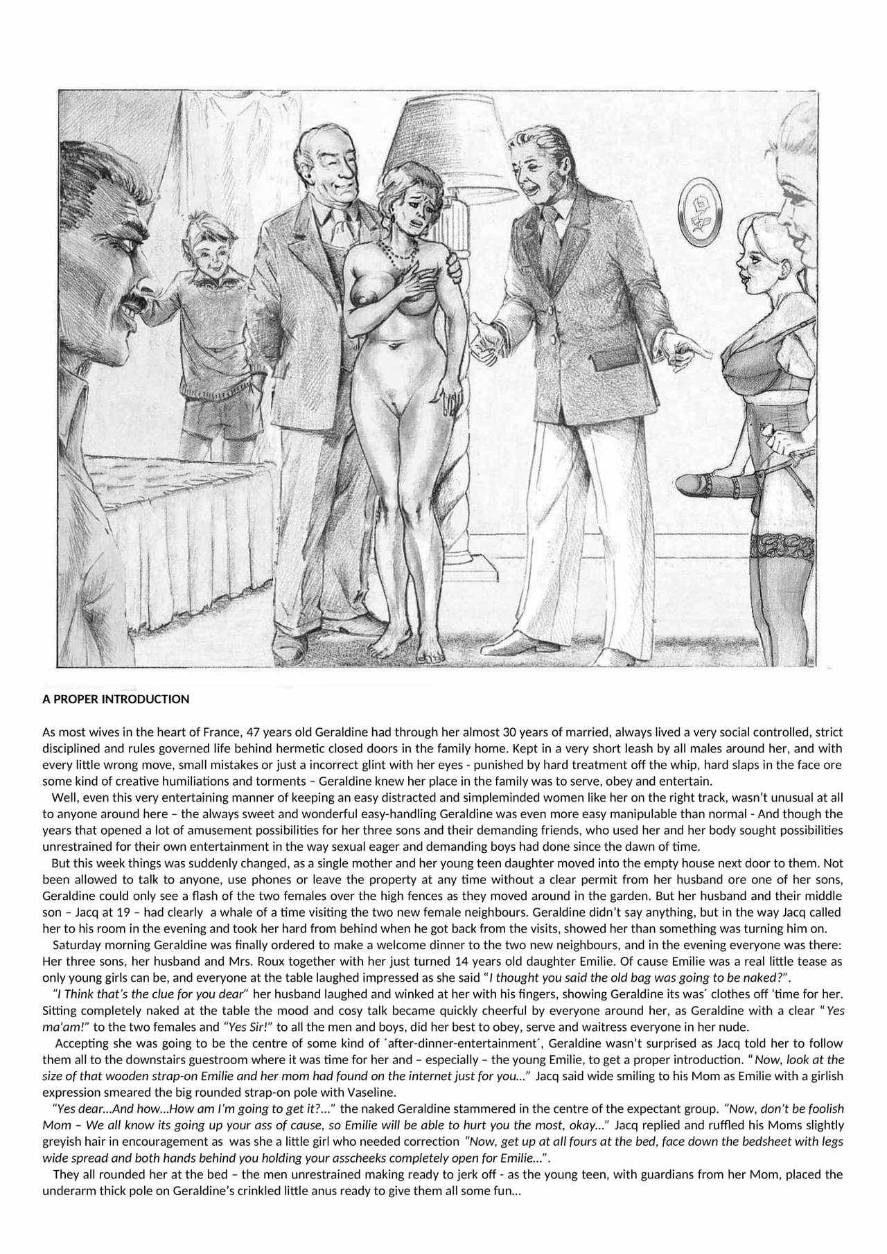Joseph Farrel Re-drawings with text "Housewives in despair 2" page 8 full