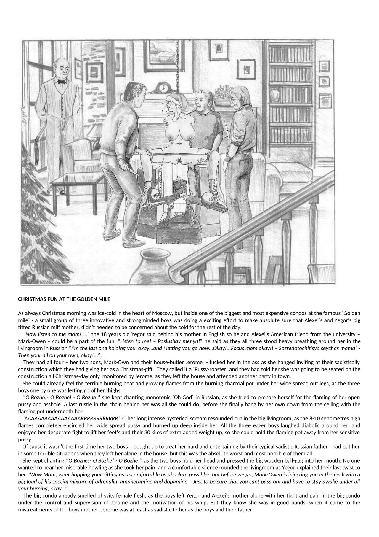Joseph Farrel Re-drawings with text "Housewives in despair 2" page 9 full