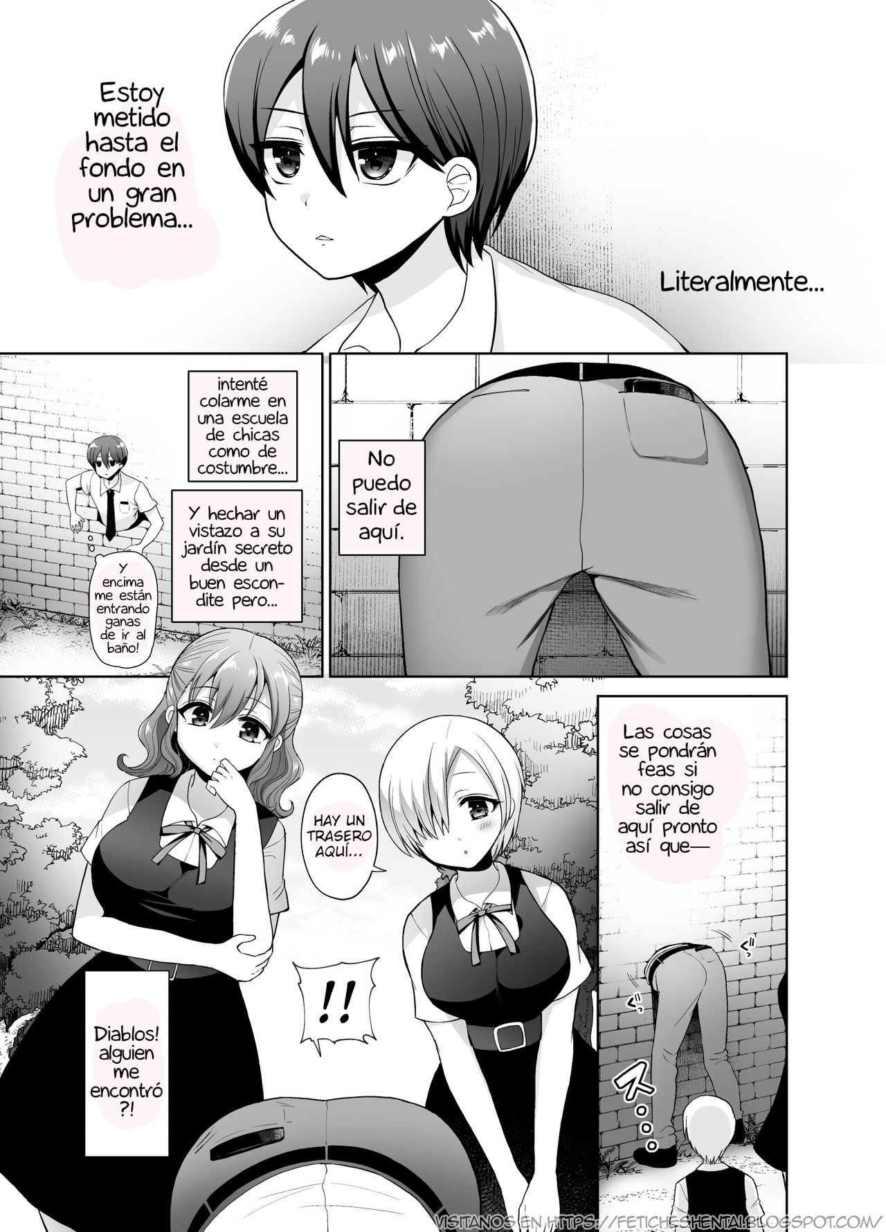 Joshikou ni Shinnyuu Shiyou to Shitara Kabe ni Hamatte Futanari Jogakusei no Nikubenki ni Saretandaga page 3 full