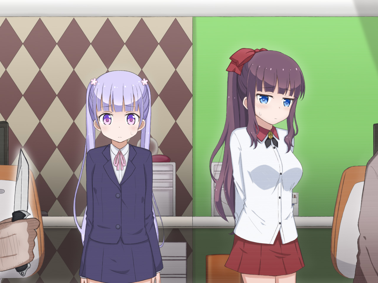 Aoba-chan to Hifumi-senpai ga Tomari Sagyouchuu ni Yattekita Henshitsusha ni Ryoujoku Sarechau Hanashi page 2 full