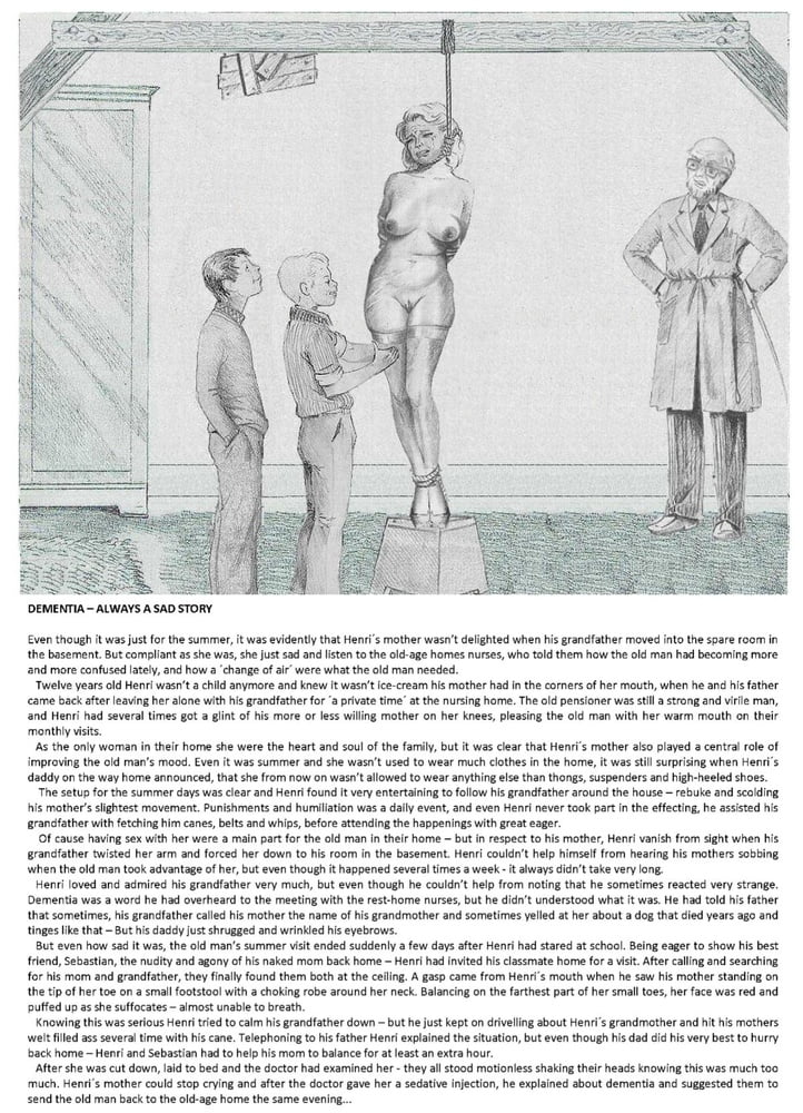 Joseph Farrel re-drawing with text "Housewives in despair 1" page 7 full