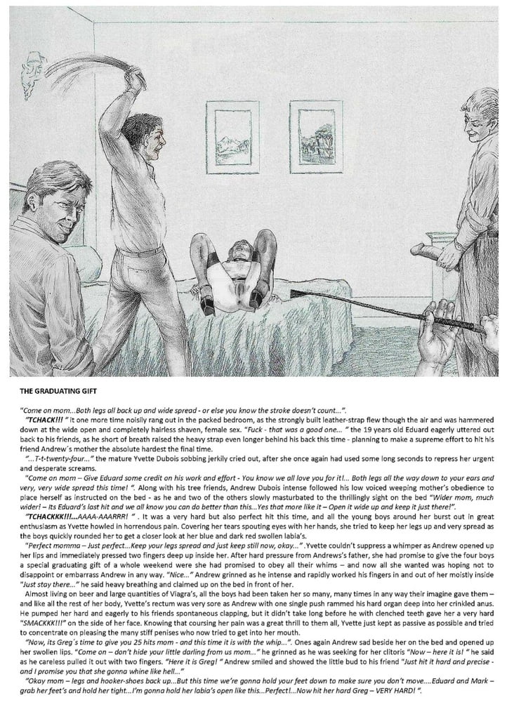 Joseph Farrel re-drawing with text "Housewives in despair 1" page 8 full
