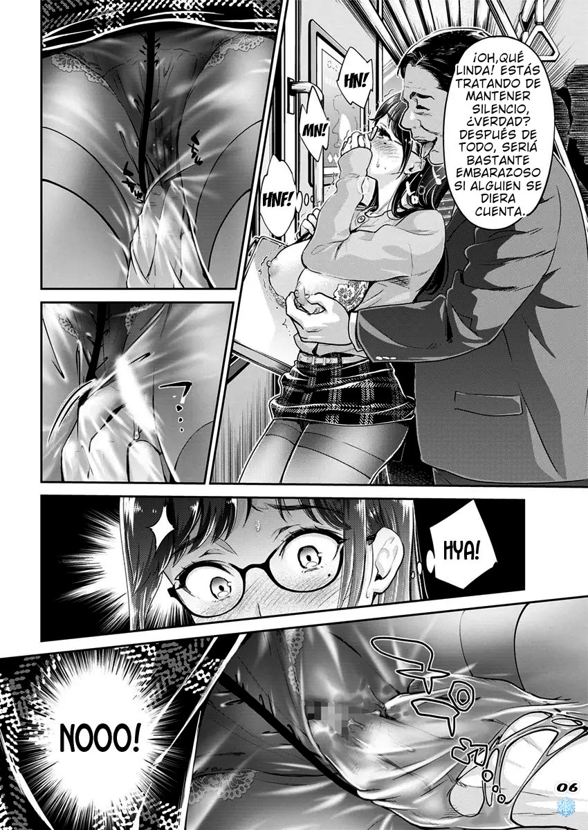 Jimi Megane de Kakure Kyonyuu JD no Aru Manin Densha de no Dekigoto page 6 full