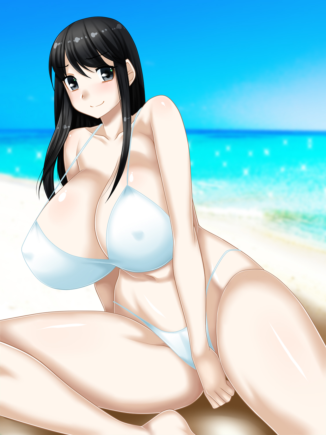 Kurokami Long Musume no Bakunyuu Chounyuu Mini CG Shuu page 4 full