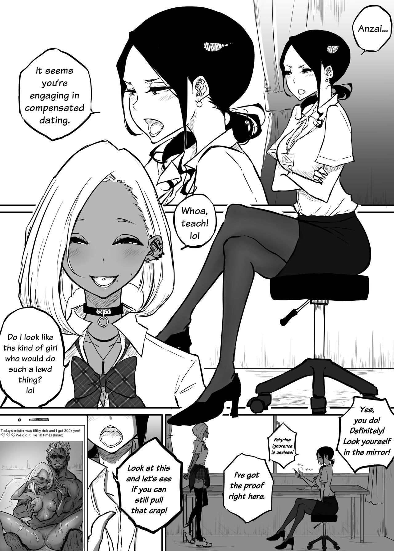 Sparta Sensei ga Oshiego no Bitch Gal ni Ecchi na Koto Sareru Hanashi | The Story of a Strict Teacher Who Got Fucked by Her Gyaru Bitch Student page 4 full