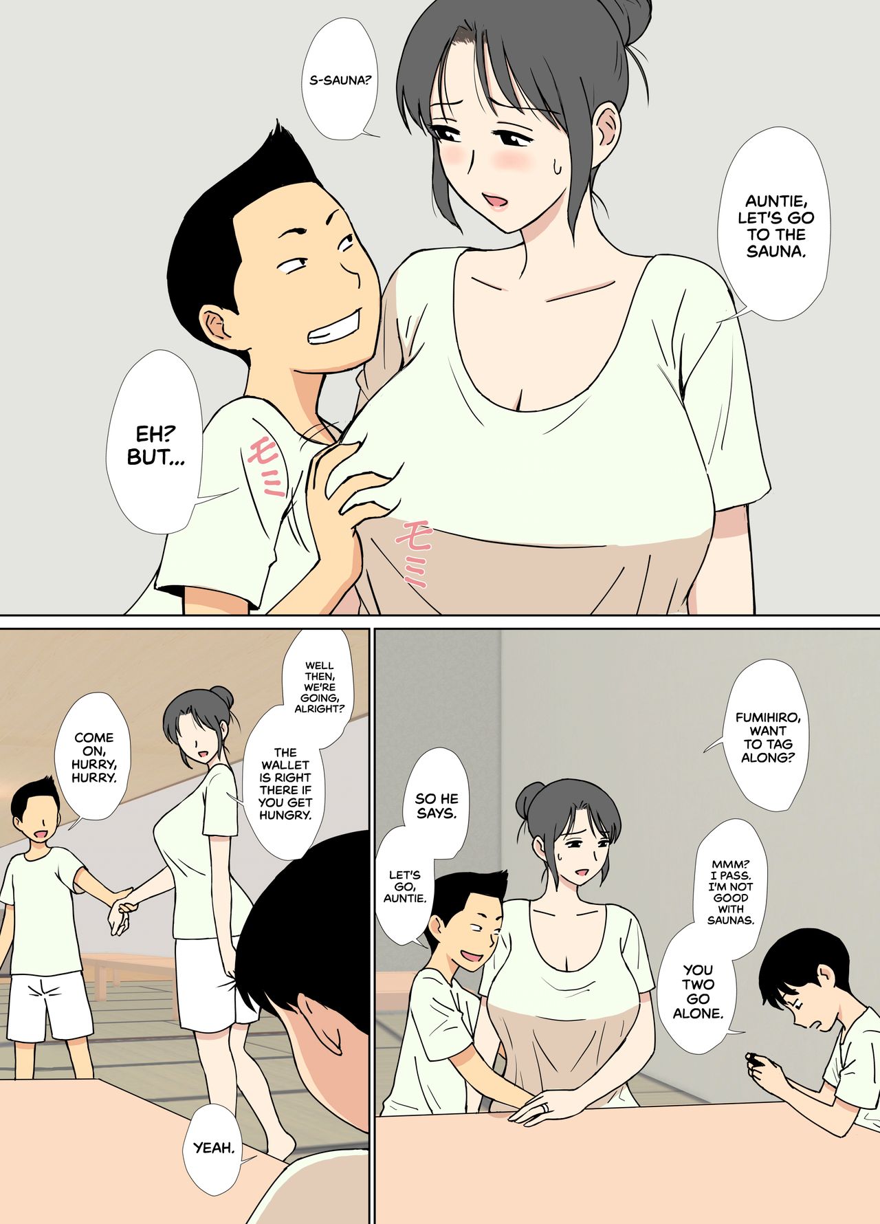 Iinari Tomodachi Mama o Sauna de Chichi Ijiri | Groping My Friend’s Mom’s Tits at the Sauna page 3 full