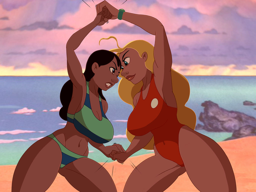 Lilo and Stitch - Nani vs Lifeguard Catfight page 2 full