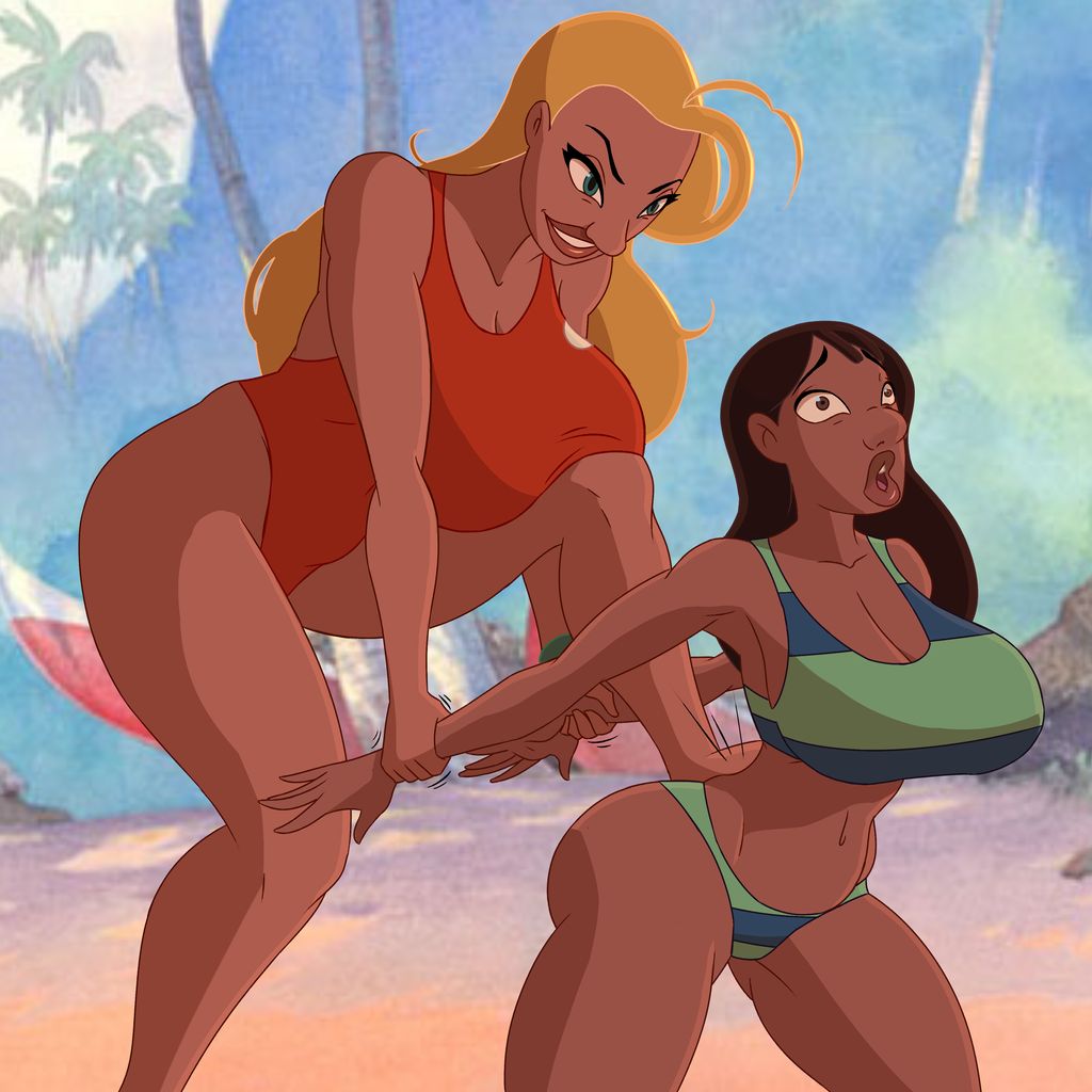 Lilo and Stitch - Nani vs Lifeguard Catfight page 5 full