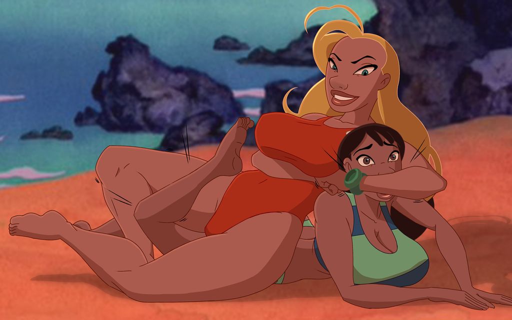 Lilo and Stitch - Nani vs Lifeguard Catfight page 6 full