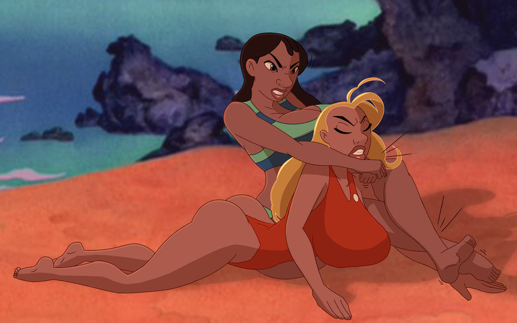 Lilo and Stitch - Nani vs Lifeguard Catfight page 7 full