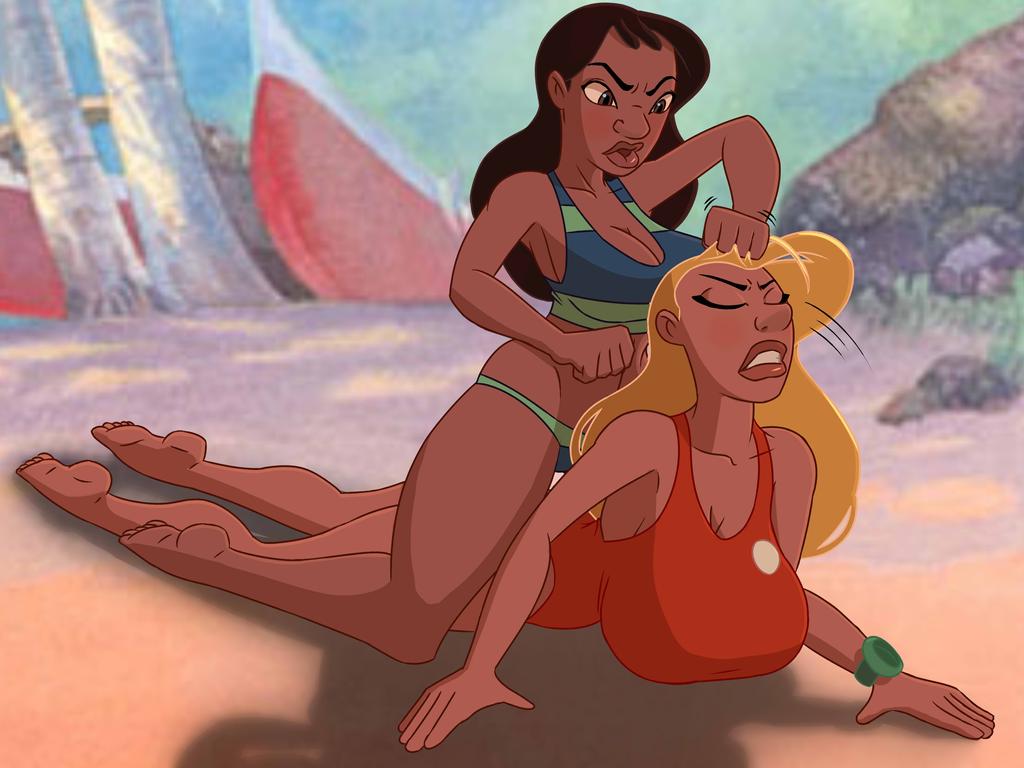 Lilo and Stitch - Nani vs Lifeguard Catfight page 9 full