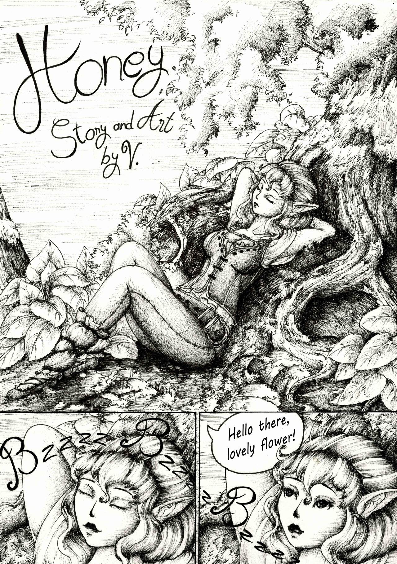 JustSketchingViolets - Honey page 1 full