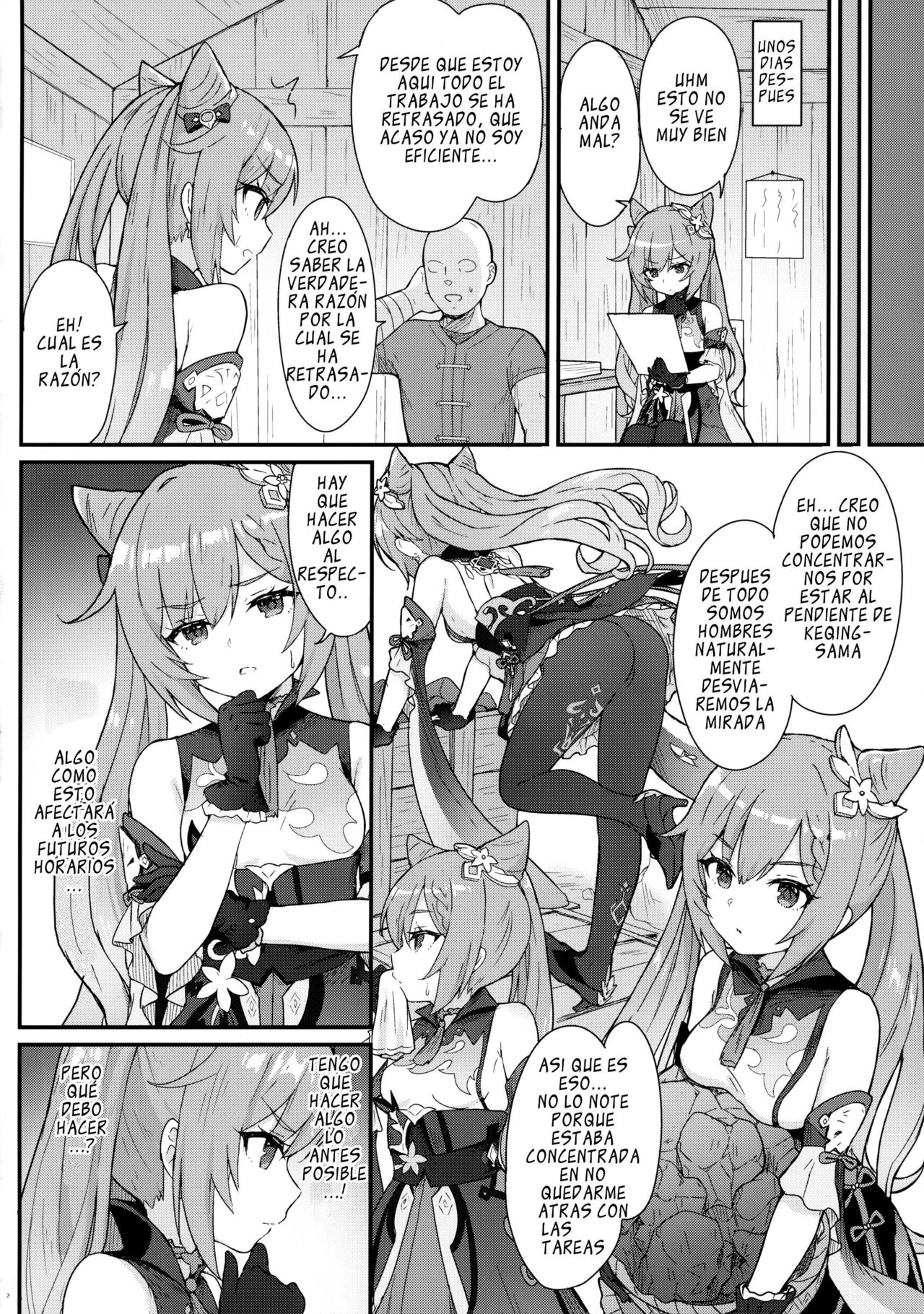 Keqing-chan ga Buka o Shigoki Makuru Hon page 3 full