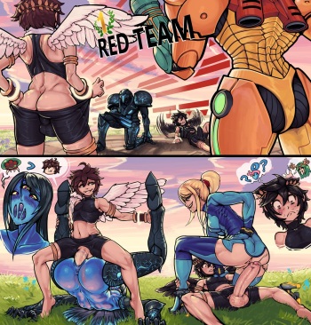 Pit and Samus vs Dark Pit and Dark Samus cover