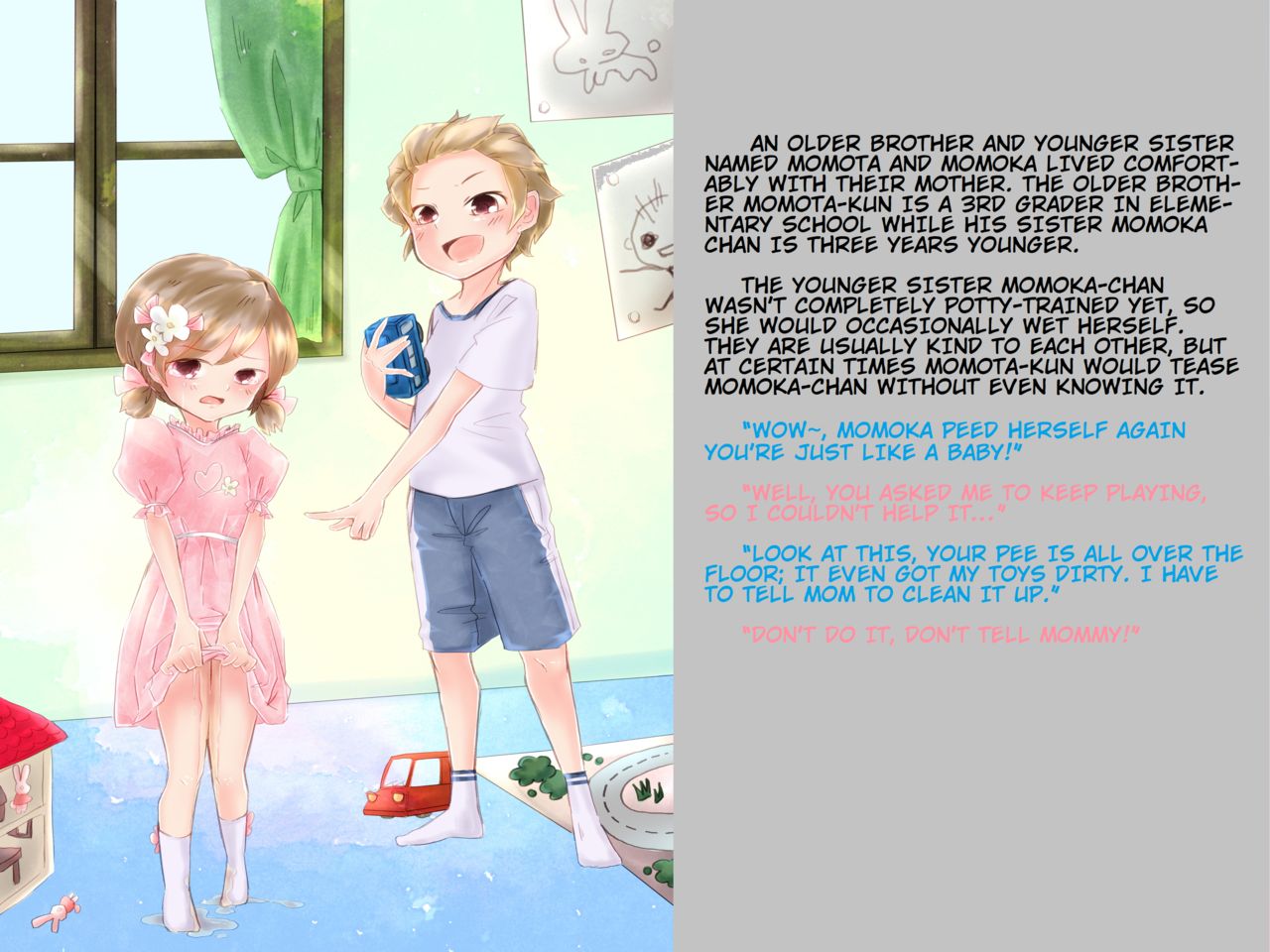 The Older Brother Momota and Little Sister Momoka Have a Diaper Competition page 2 full