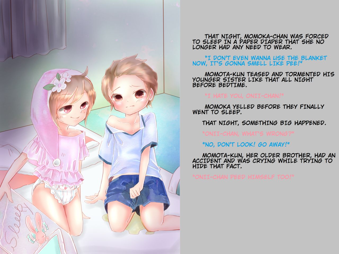 The Older Brother Momota and Little Sister Momoka Have a Diaper Competition page 4 full