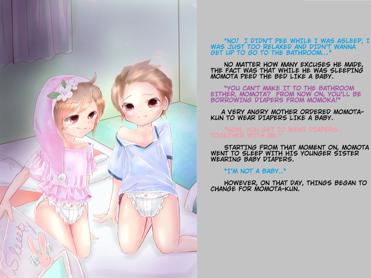 The Older Brother Momota and Little Sister Momoka Have a Diaper Competition page 5 full
