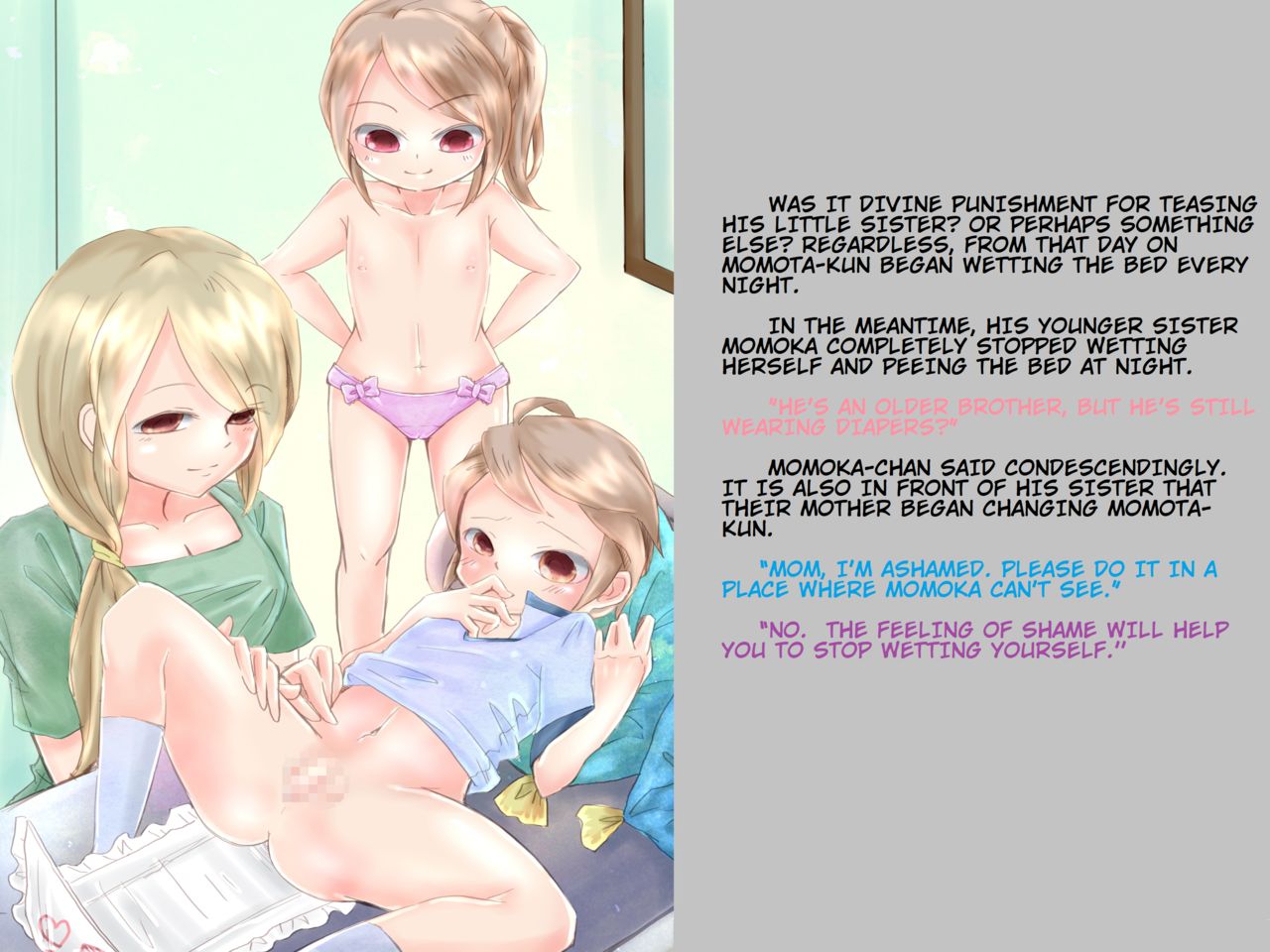 The Older Brother Momota and Little Sister Momoka Have a Diaper Competition page 6 full