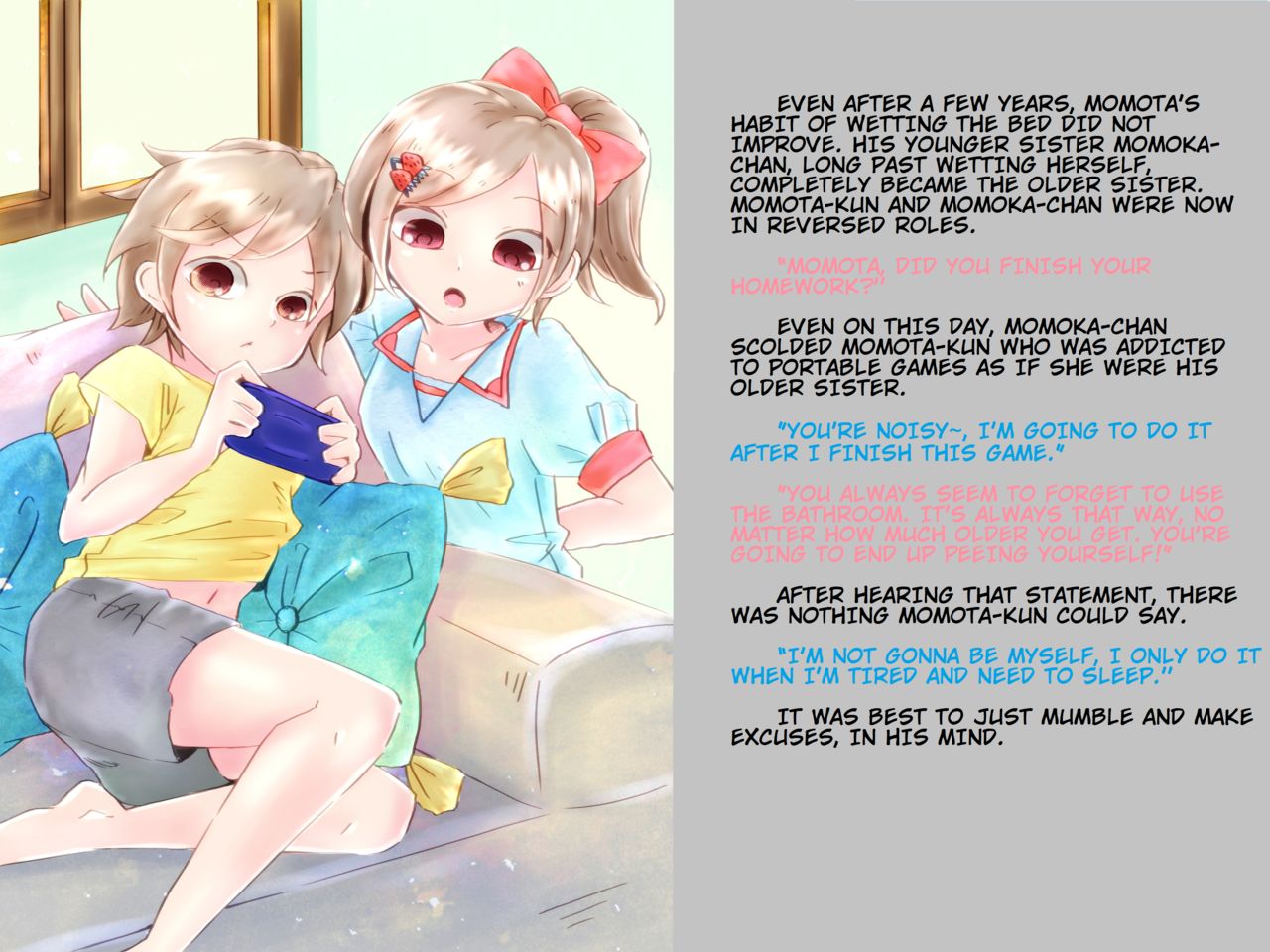 The Older Brother Momota and Little Sister Momoka Have a Diaper Competition page 8 full