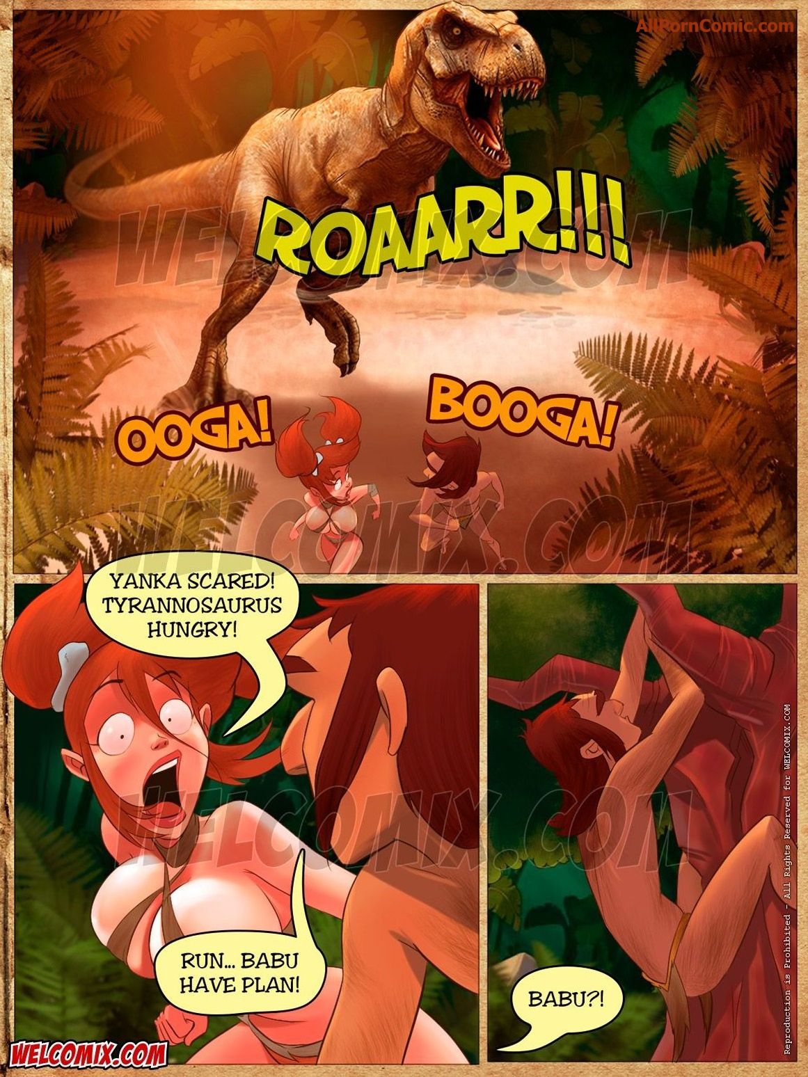 Jurassic Tribe #4: Running from the Tyrannosaurus page 3 full
