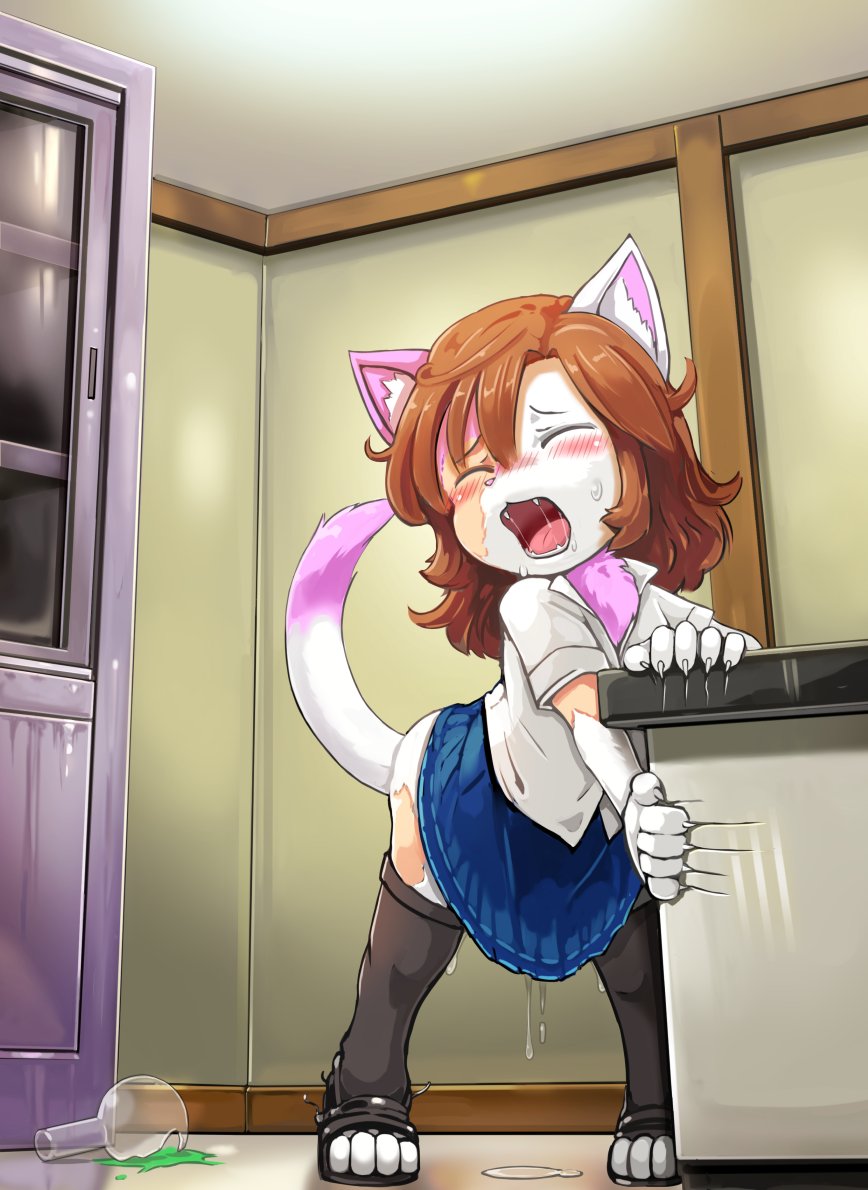 Girl to anthro cat TF page 3 full