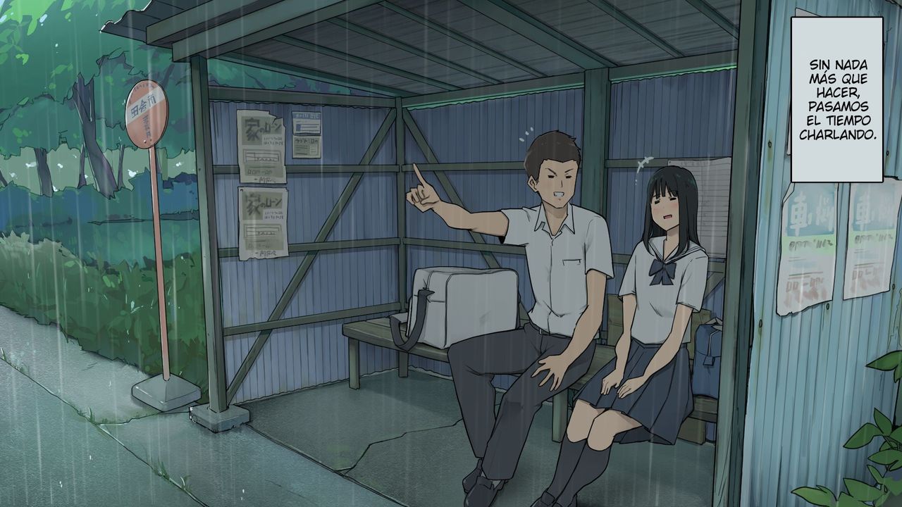 Inaka no Bus-tei nite Tougekou de Itsumo Issho ni Naru Kouhai Joshi to Amayadori, Ame de Shittori to Shita Funiki no Naka de Jou o Kawasu page 2 full
