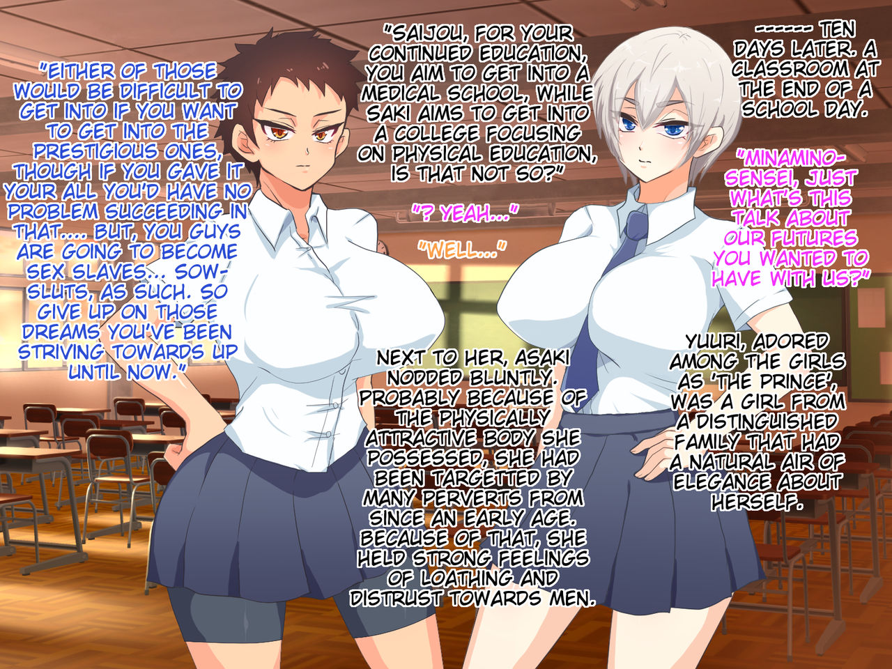 Ikemen JK Daburu Choukyou ~Kouki na Seitokaichou to Otokogirai no Karatebu Shushou~ | An Ikemen's Double Training of Two High School Girls page 6 full