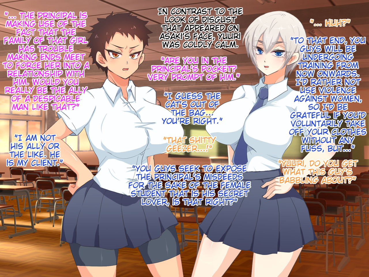 Ikemen JK Daburu Choukyou ~Kouki na Seitokaichou to Otokogirai no Karatebu Shushou~ | An Ikemen's Double Training of Two High School Girls page 7 full