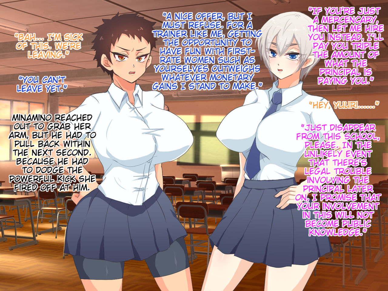 Ikemen JK Daburu Choukyou ~Kouki na Seitokaichou to Otokogirai no Karatebu Shushou~ | An Ikemen's Double Training of Two High School Girls page 8 full