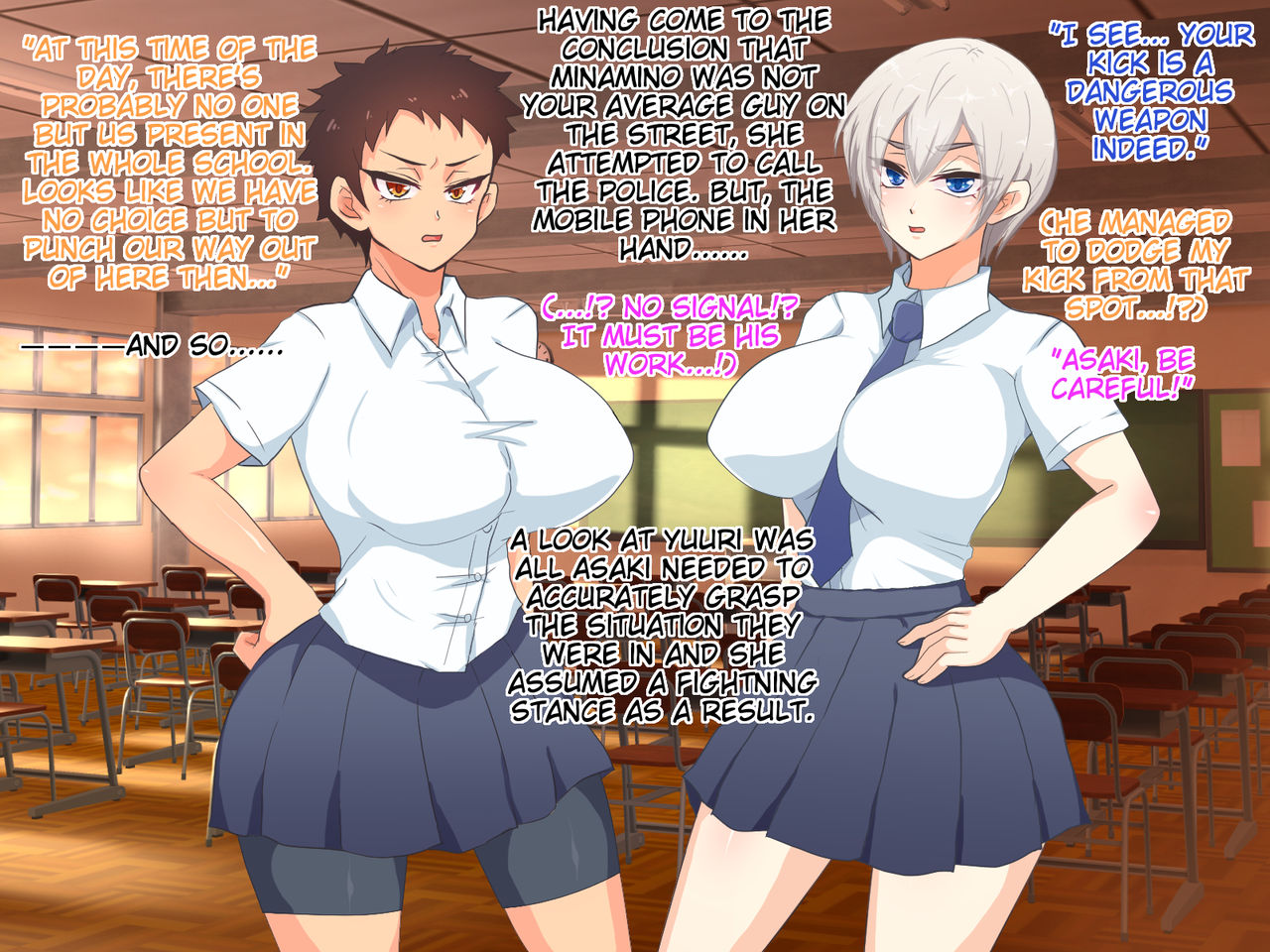 Ikemen JK Daburu Choukyou ~Kouki na Seitokaichou to Otokogirai no Karatebu Shushou~ | An Ikemen's Double Training of Two High School Girls page 9 full