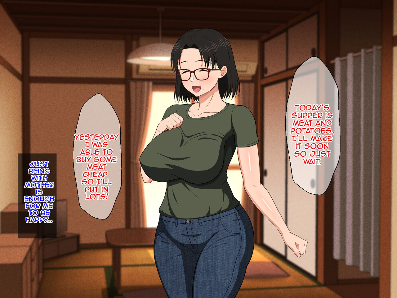 Megane Kyonyuu na Okaa-san to Yojouhan de Noukou Sex | Passionate Sex with a Busty Mother with Glasses in a Small Room page 6 full