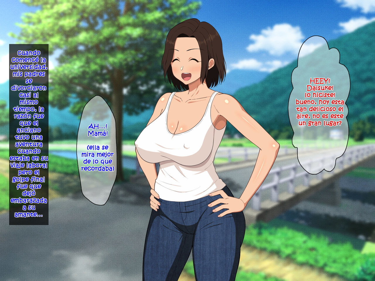Manatsu no Inaka de Asedaku ni Natte Musaboriau Oyako | Madre e Hijo Sudando y Deseándose Mutuamente en el Campo en Verano page 3 full