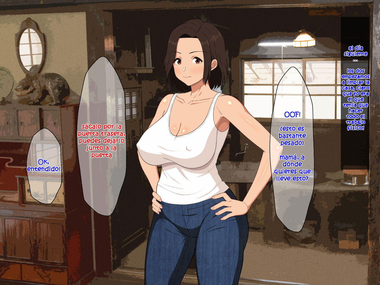 Manatsu no Inaka de Asedaku ni Natte Musaboriau Oyako | Madre e Hijo Sudando y Deseándose Mutuamente en el Campo en Verano page 6 full