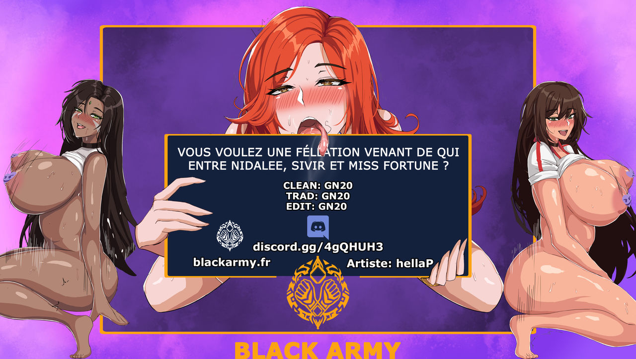 Vous voulez une féllation venant de qui ? Nidalee, Sivir, Miss Fortune page 1 full