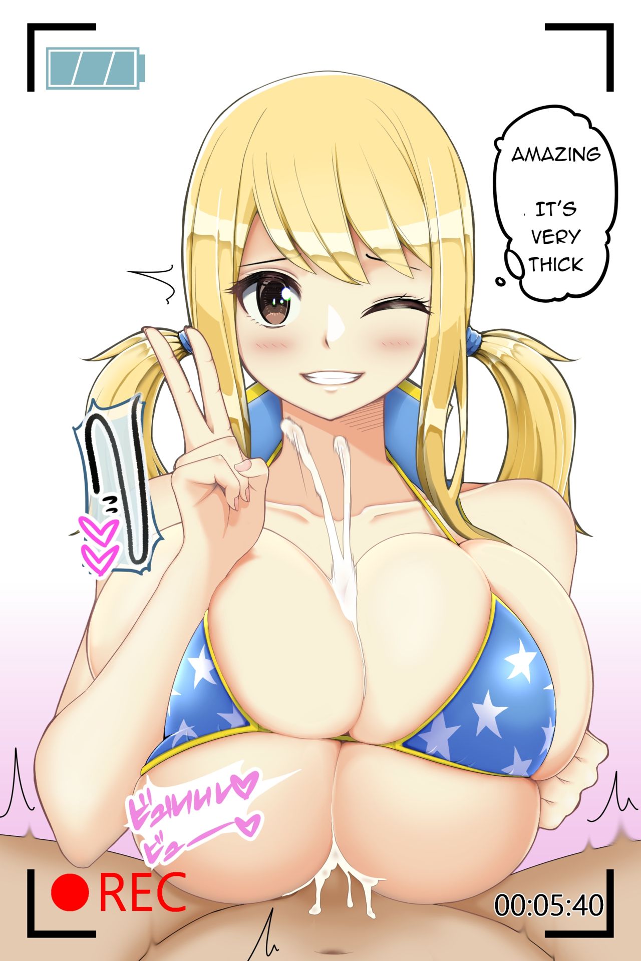 Egao no Lucy to Zuri Hamedori | A Smiling Lucy and a Sloppy Paizuri page 2 full