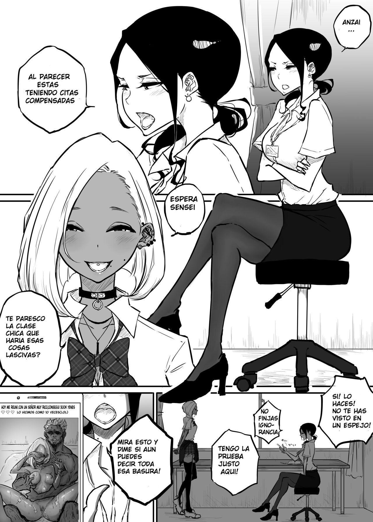 Sparta Sensei ga Oshiego no Bitch Gal ni Ecchi na Koto Sareru Hanashi | The Story of a Strict Teacher Who Got Fucked by Her Gyaru Bitch Student page 4 full