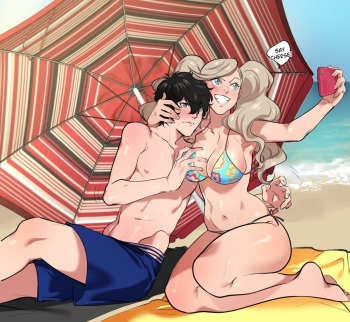Ann/Akira beach time cover