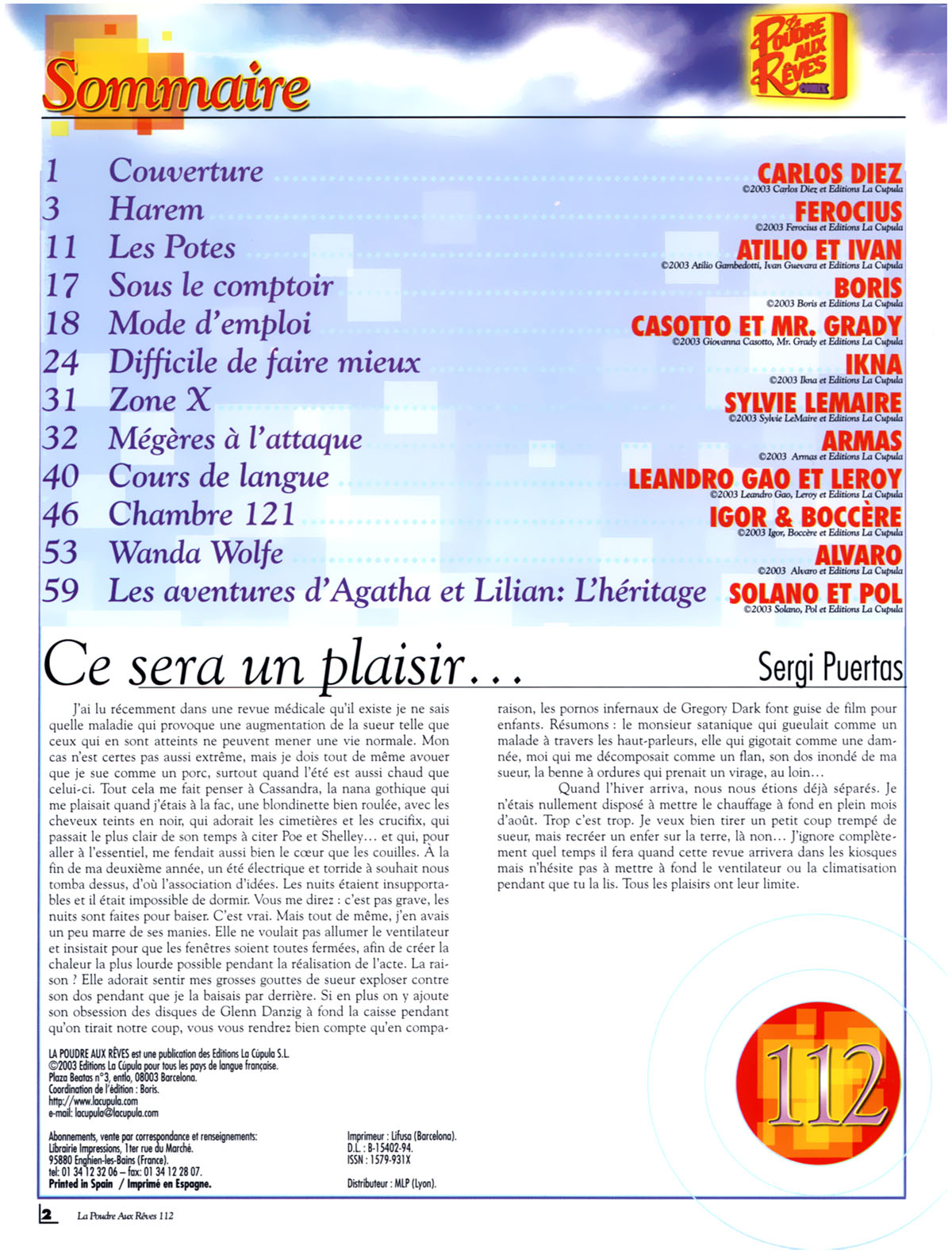 La Poudre Aux Reves  - Volume 112 page 2 full