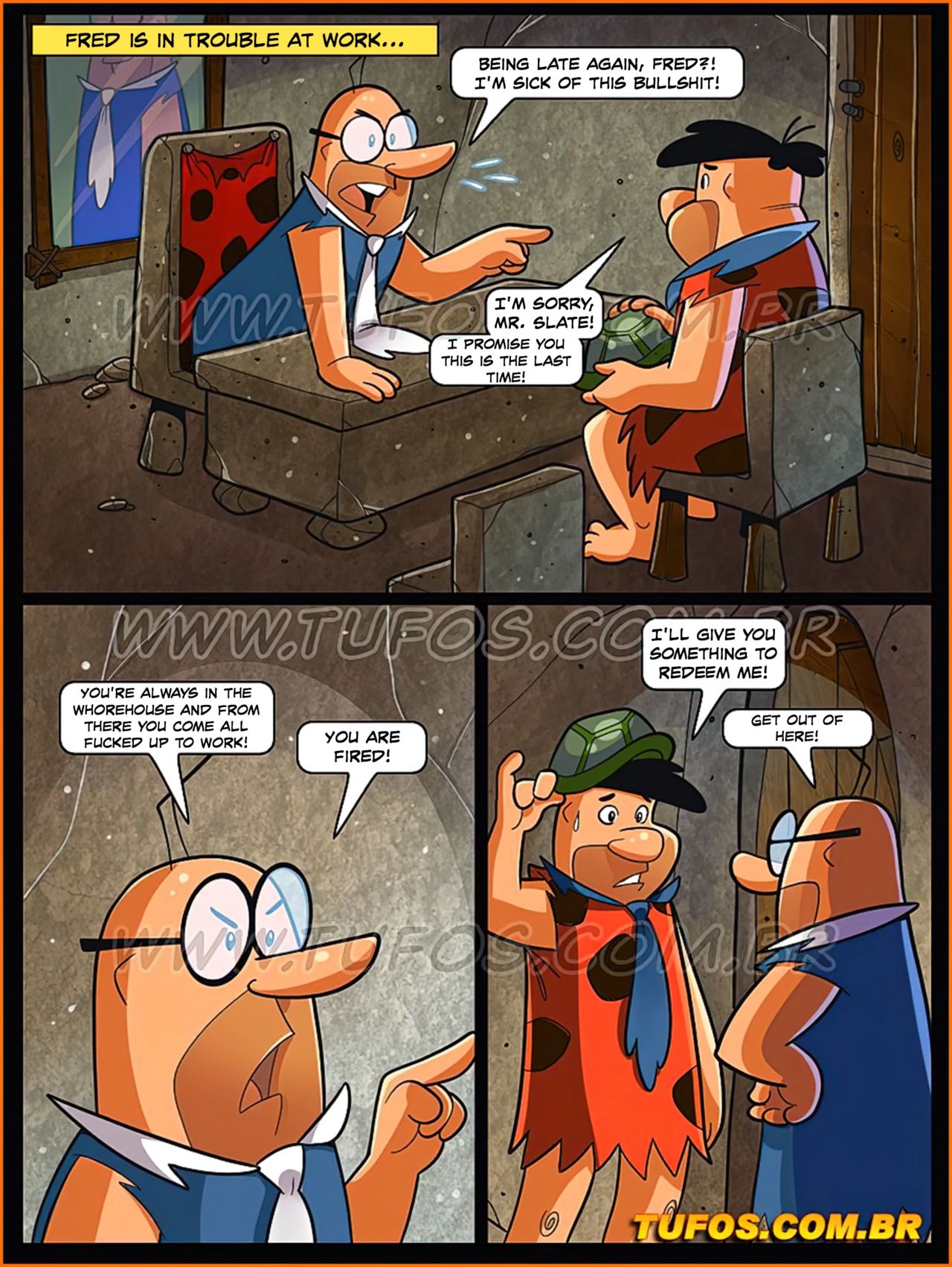 Os Flintstoons  - Saving the job with the pussy - Tufos - english page 2 full