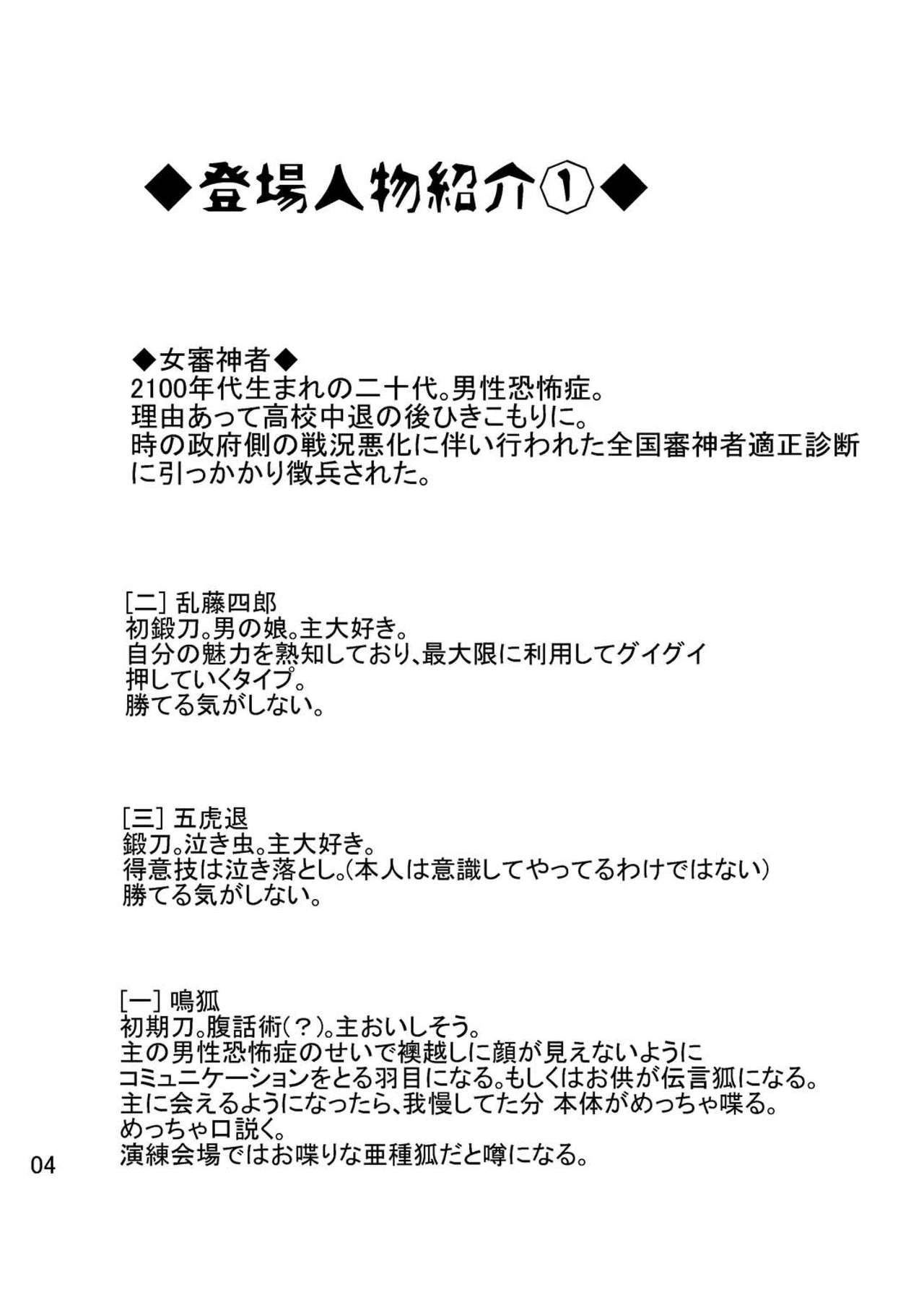 Dansei Kyoufushou no Futanari Onna Saniwa ga Awataguchi Touken ni Kakowareru made. page 4 full