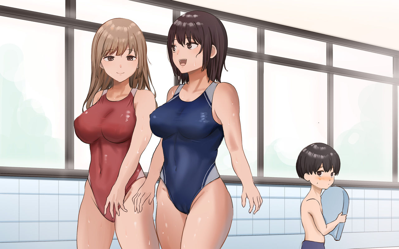 Akogare no Kyonyuu Onee-san Futarigumi ni Sex o Oshiekomareru Otokonoko no Hanashi page 2 full