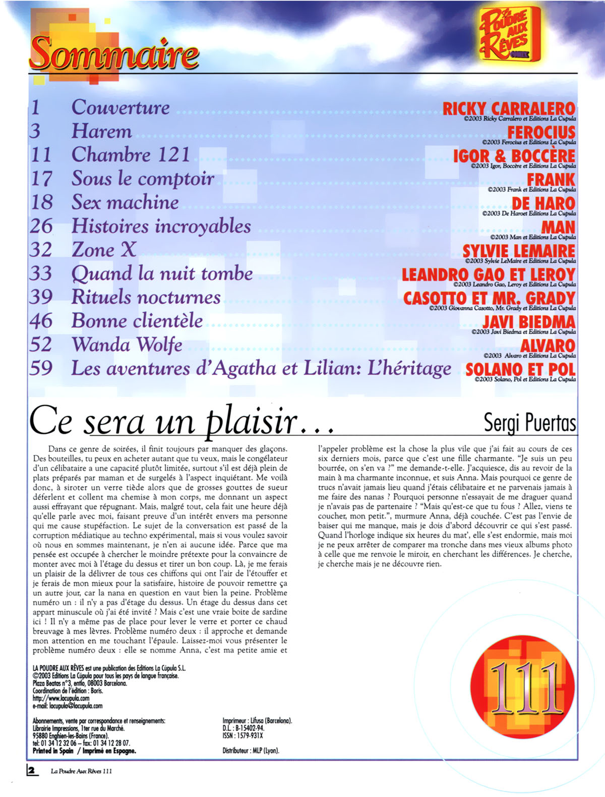 La Poudre Aux Reves  - Volume 111 page 2 full