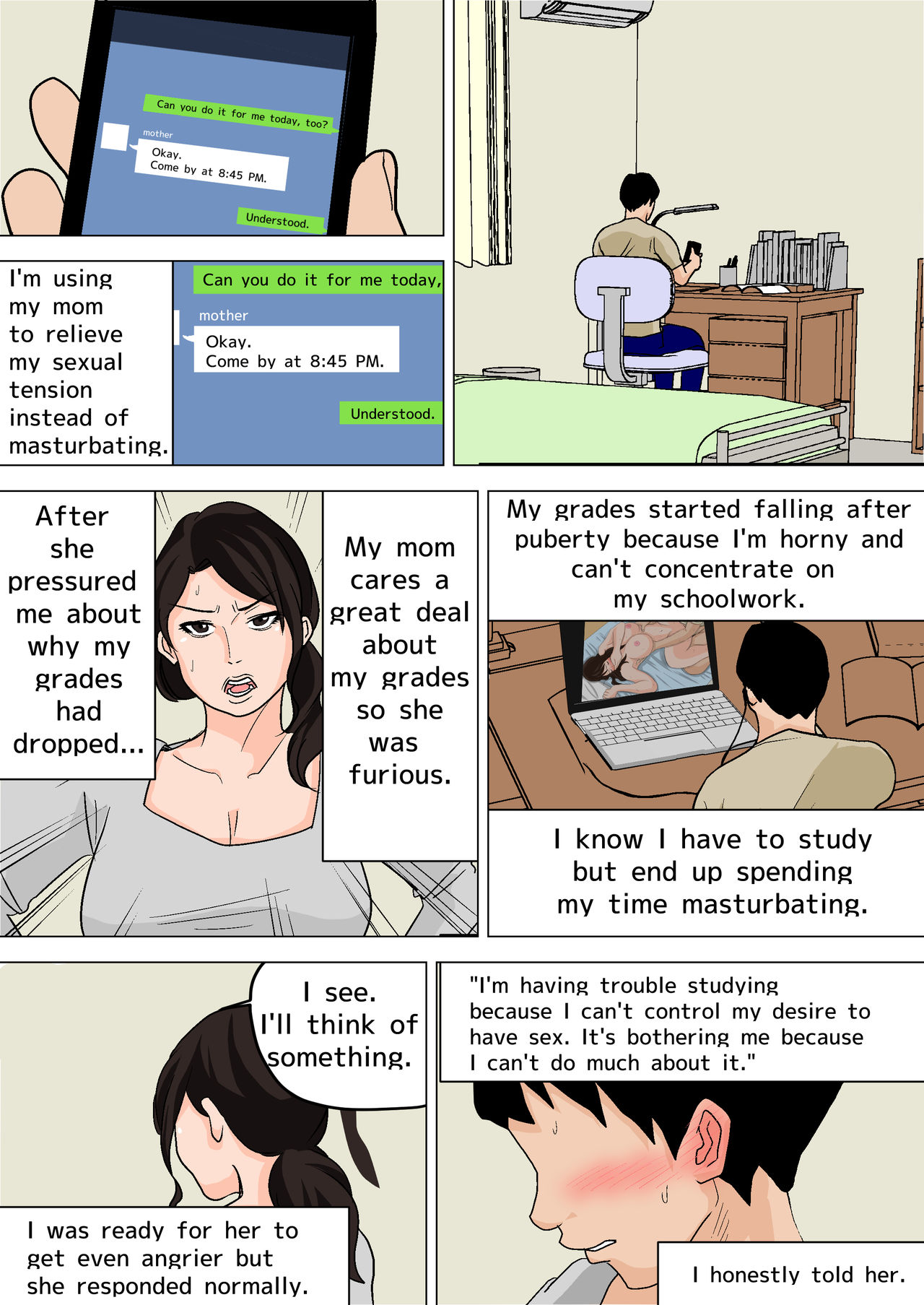 Mainichi Okaa-san de Seiyoku Shori! ~Haha no Jimuteki Sex wa Nakadashi Houdai | Relieving My Sex Drive with Mom Every Day! page 5 full