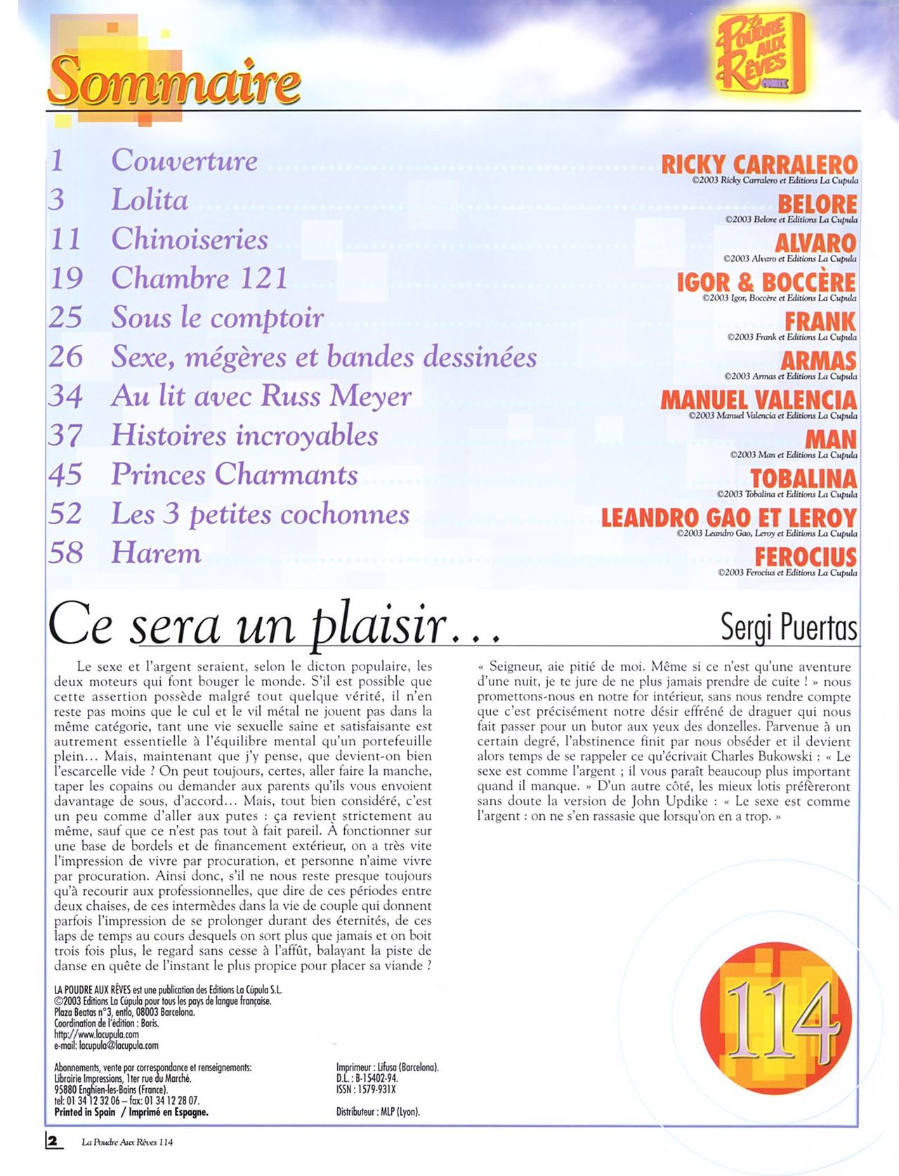 La Poudre Aux Reves  - Volume 114 page 2 full