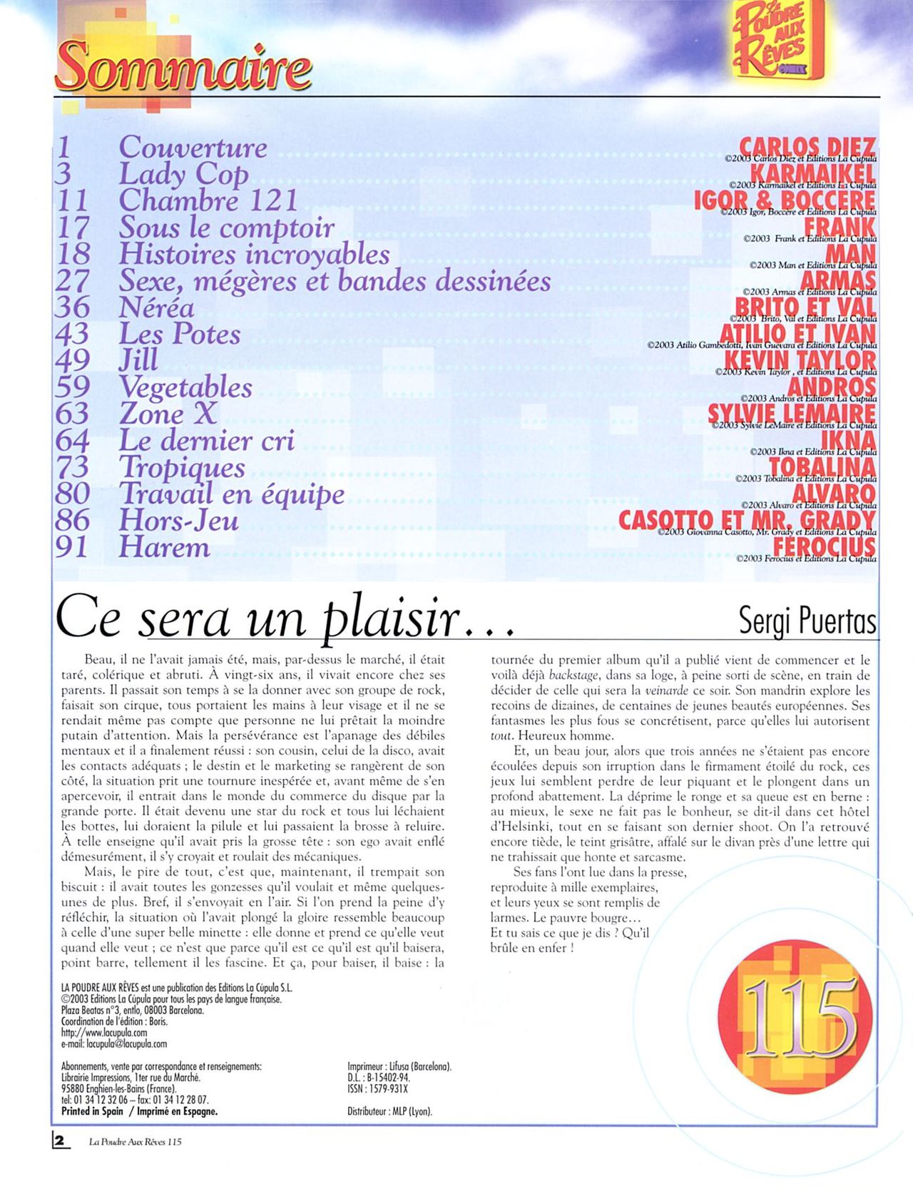 La Poudre Aux Reves  - Volume 115 page 2 full