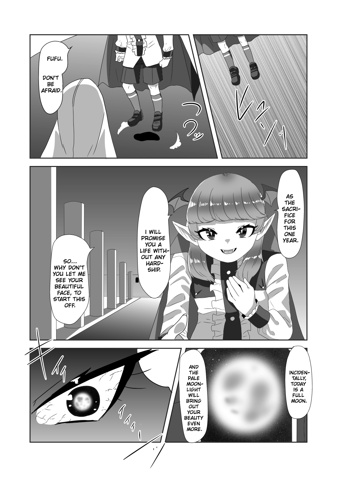Shota Kyuuketsuki to Ikenie no Futanari Ookamihime | Vampire Shota and Sacrificial Futanari She-Werewolf page 8 full